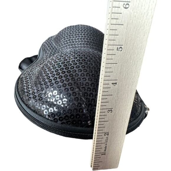 Black Sequin Accessories Women's Travel Storage Bag for Intimate Garments - Picture 4 of 11